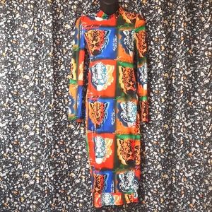Multi Color Bodycon Leopard Dress - Small
